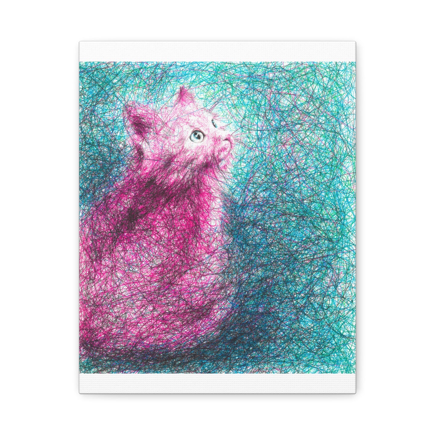 Pink cat (Canvas Print)